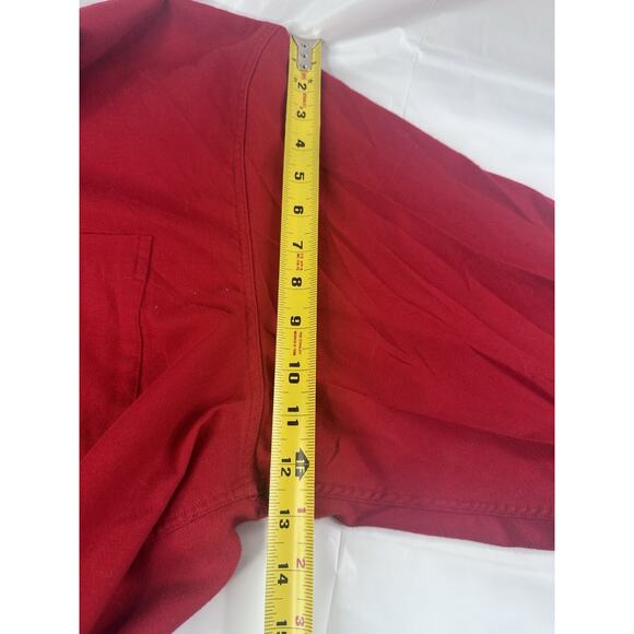 Eddie Bauer Men's XL Heavy Cotton Red Button Up Flap Front Pockets Cottagecore - Picture 8 of 11